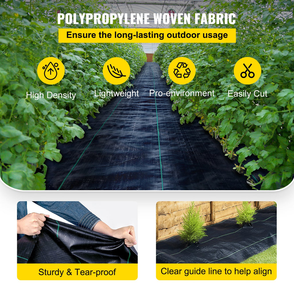 Geotekstilė nuo piktžolių VEVOR PP Woven, 1,8 x 76 m