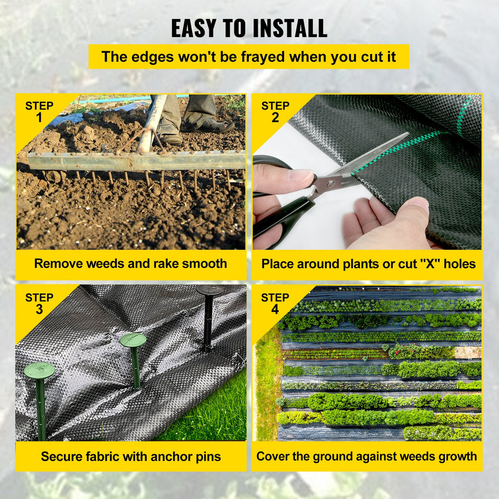 Geotekstilė nuo piktžolių VEVOR 200 x 9144 cm, 90,7 g/m²