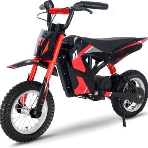 Vienvietis elektrinis motociklas vaikams, raudonas